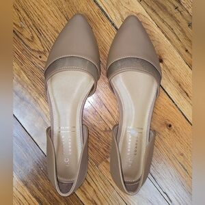 LC Lauren Conrad Tan Pointed Toe D'Orsay Flats Size 10M